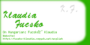 klaudia fucsko business card